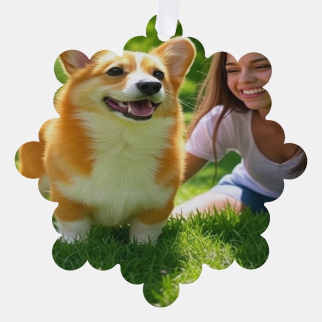 Add Pet Photo Personalize Customize Ornament Card (Front)