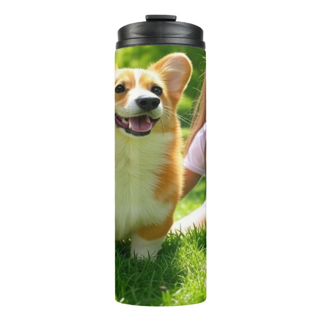 Add Pet Photo Personalize Customize Thermal Tumbler (Front)