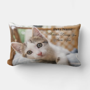 Add Pets Name Picture Forever Loving You From Afar Lumbar Pillow