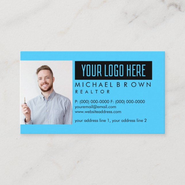 Add Photo and Custom Logo Business Card (Front)