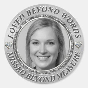 Add Photo and Name  Classic Round Sticker