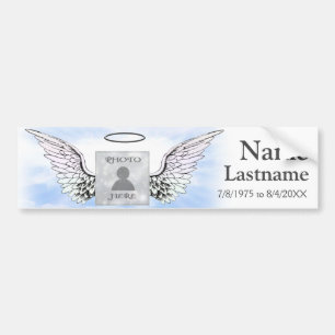 Add Photo and Name   Memorial Bumper Sticker