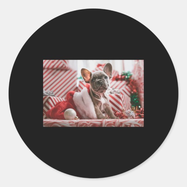 Add Photo And Text V Neck Red T Shirt  Classic Round Sticker (Front)