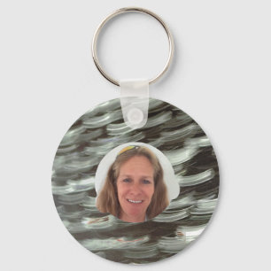 Add Photo Blizzard Circle Frame Keychain