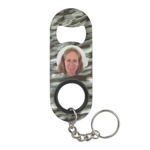 Add Photo Blizzard Circle Frame Keychain Bottle Opener