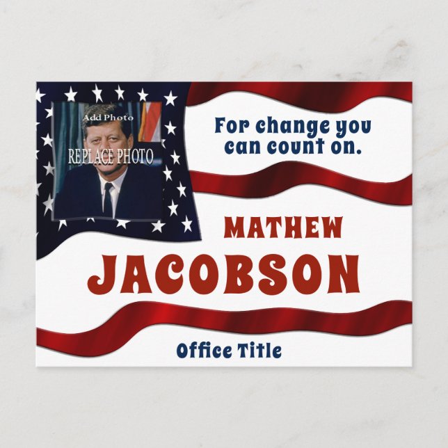 Add Photo | Campaign Political Template Postcard (Front)