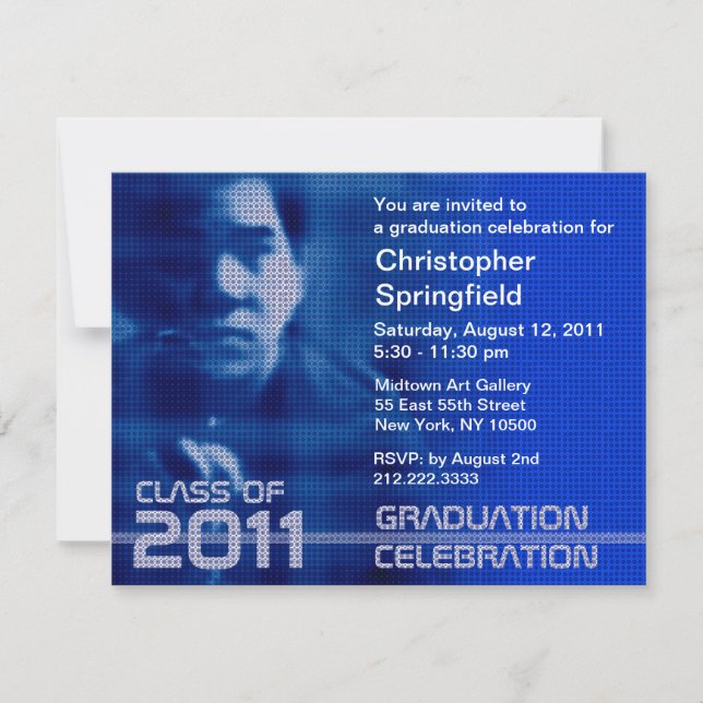 Add Photo Class of 2011 Invitation Sci fi Blue 7 (Front)
