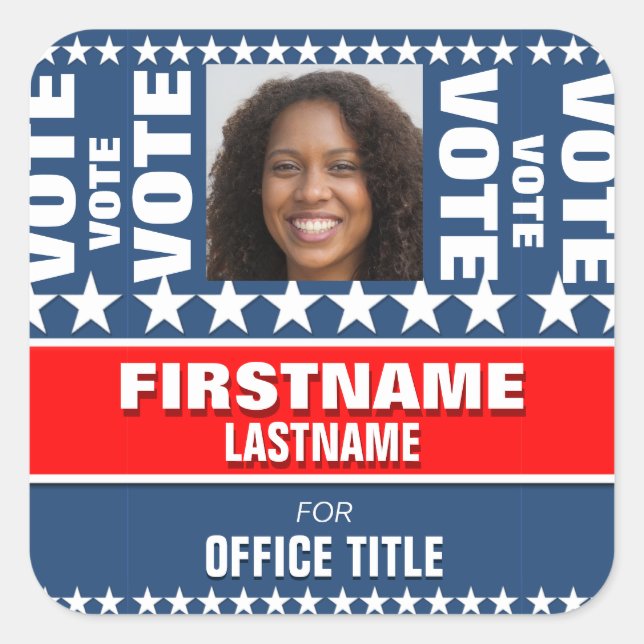 Add Photo Custom Campaign Template Square Sticker (Front)