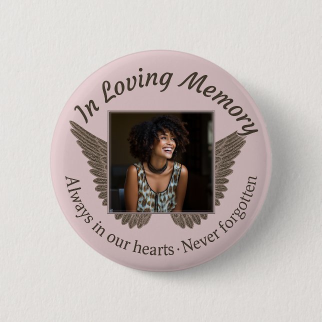 Add Photo Custom  Memorial 2 Inch Round Button (Front)