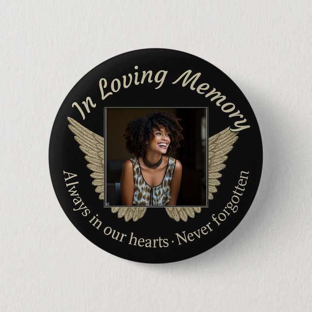 Add Photo Custom  Memorial 2 Inch Round Button (Front)