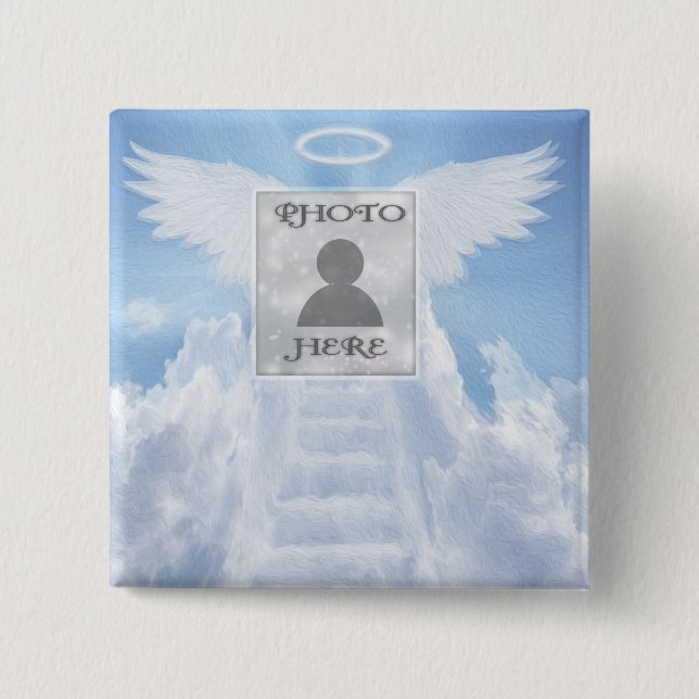 Add Photo Custom Memorial 2 Inch Square Button (Front)