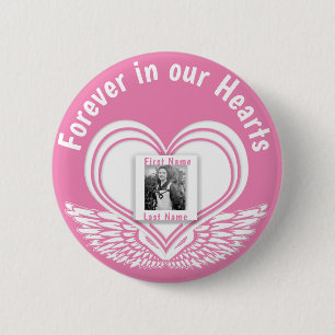 Add Photo Custom Memorial Heart 2 Inch Round Button