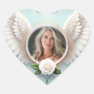 Add Photo Custom Memorial Heart Sticker