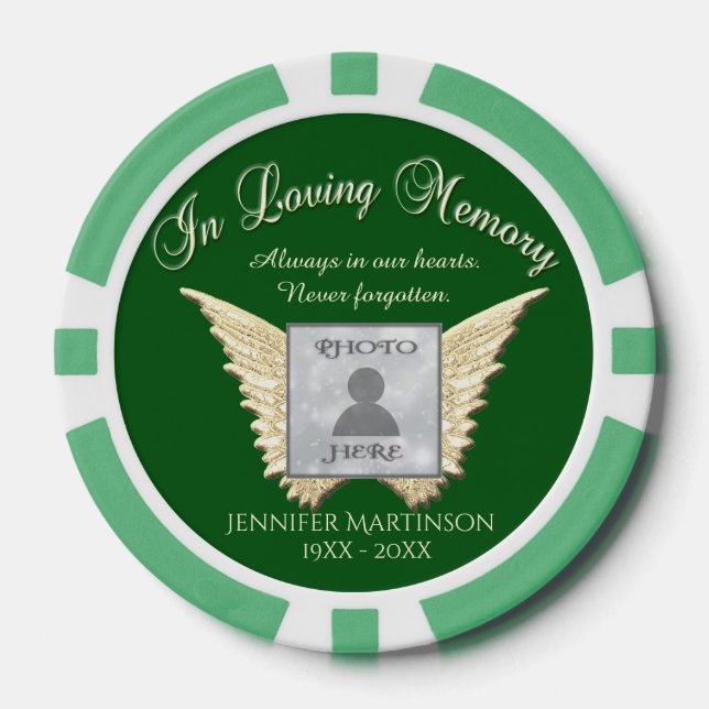 Add Photo Custom  Memorial Poker Chips (Front)