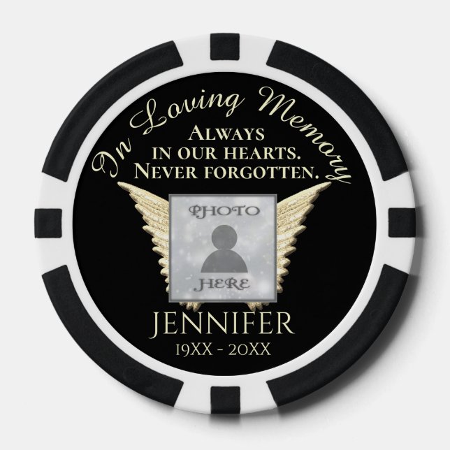 Add Photo Custom  Memorial Poker Chips (Front)