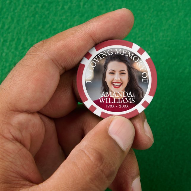 Add Photo Custom Memorial Poker Chips (Hand)