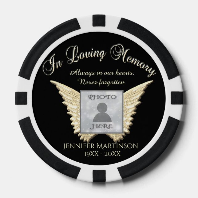Add Photo Custom  Memorial Poker Chips (Front)