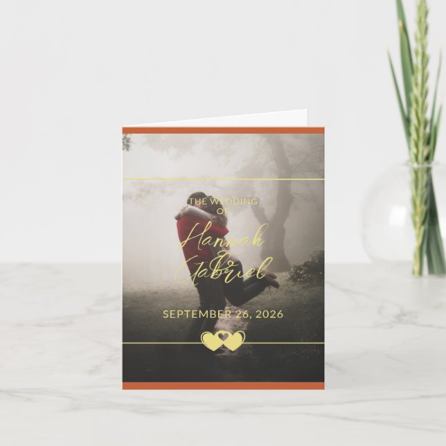 Add Photo Custom Text Folded Note Card (Front)