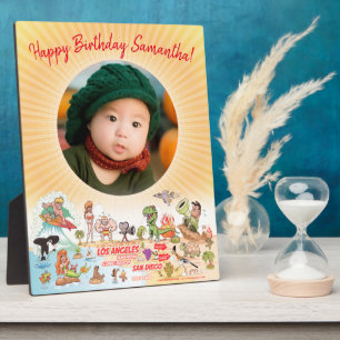 Add Photo & Edit Text Southern Cal Cartoon Plaque