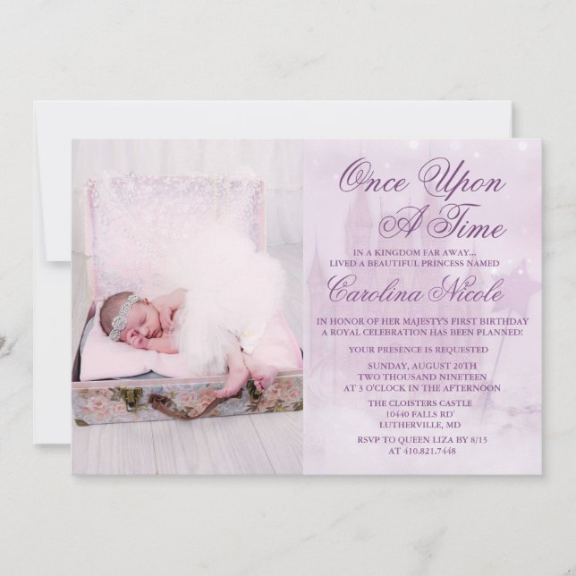 ADD PHOTO - Fairytale Castle Birthday Invitation (Front)