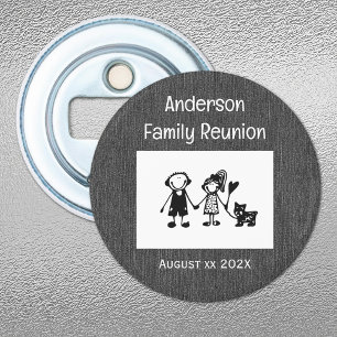 Add Photo Family Reunion, Black Denim Magnet Bottle Opener
