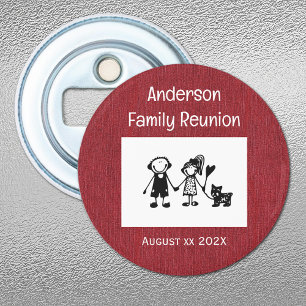 Add Photo Family Reunion, Red Denim Magnet Bottle Opener