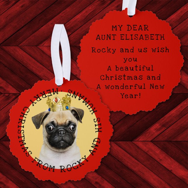  Add Photo Funny Christmas Cat Keepsake Yearly Pet Ornament Card (Creator Uploaded)