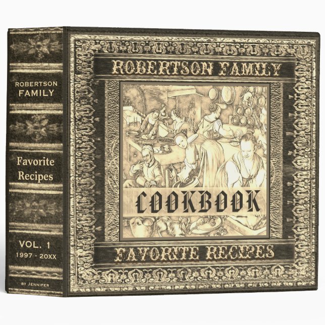 Add Photo Gold Family Recipe Binder (Front/Spine)
