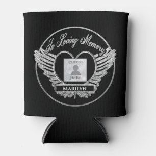 Add Photo Heart Memorial Can Cooler