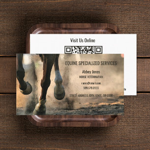 Add Photo Horse Equine QR Code Business Card
