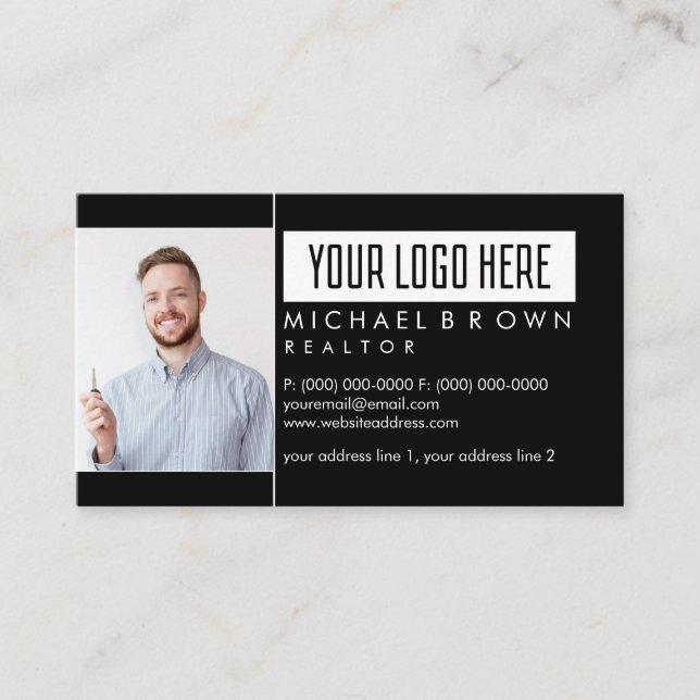 Add Photo Insert Logo Real Estate Professional (Front)