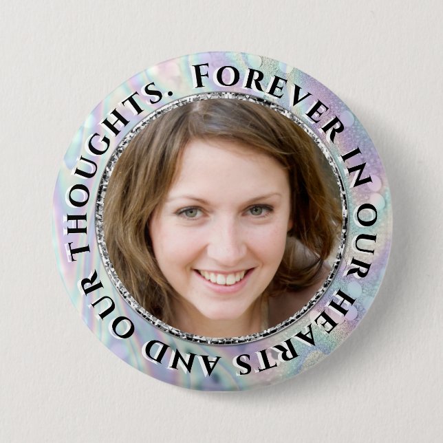 Add Photo Memorial 3 Inch Round Button (Front)