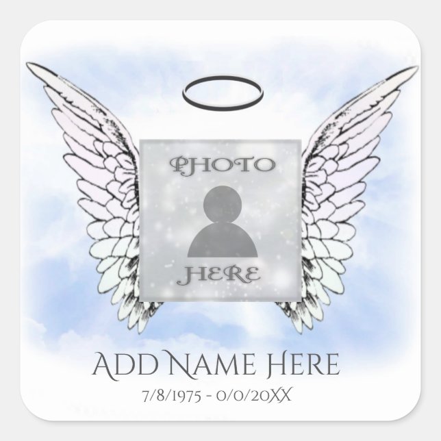 Add Photo Memorial Classic Round Sticker (Front)