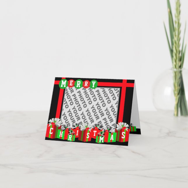 Add Photo Merry Christmas Card Gift Box (Front)
