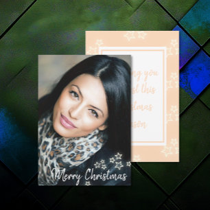 Add Photo Modern Chic Merry Christmas Cards