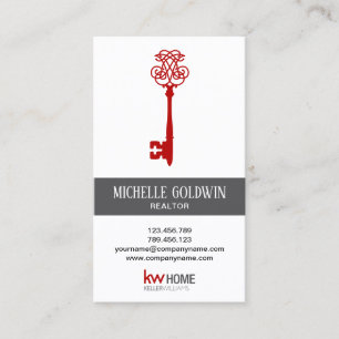 Add Photo Modern Real Estate Realtor Key Business Card