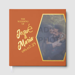 Add Photo Modern Wedding Foil Guest Book