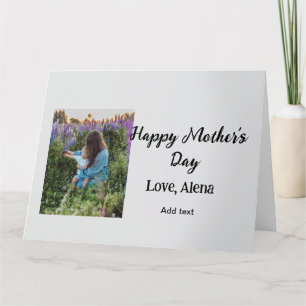 Add photo name classic elegant Happy mother's day Card