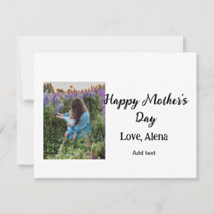 Add photo name classic elegant Happy mother's day  Card