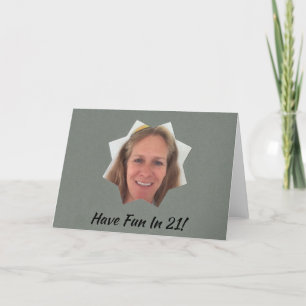 Add Photo New Year Small Sun on Grey Frame Holiday Card