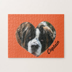 Add Photo Orange Heart Memorial Frame Jigsaw Puzzle