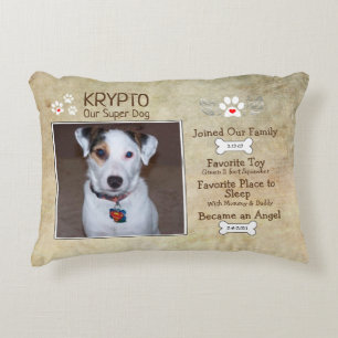 Add Photo Personalized Dog Memorial Pet Loss Accent Pillow