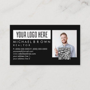 Add Photo Qr Code Logo Real Estate Business Card