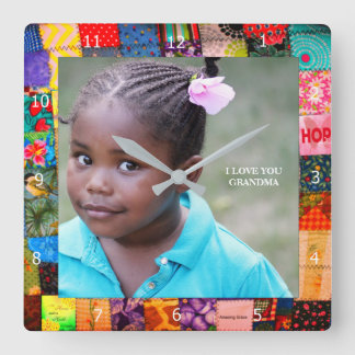 ADD PHOTO*  SQUARE WALL CLOCK