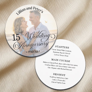 Add Photo Text Overlay 15th Wedding Anniversary  Menu