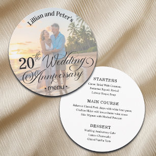 Add Photo Text Overlay 20th Wedding Anniversary  Menu