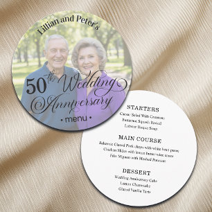 Add Photo Text Overlay 50th Wedding Anniversary  Menu