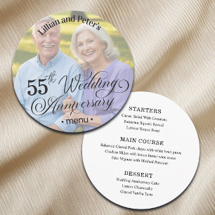 Add Photo Text Overlay 55th Wedding Anniversary  Menu