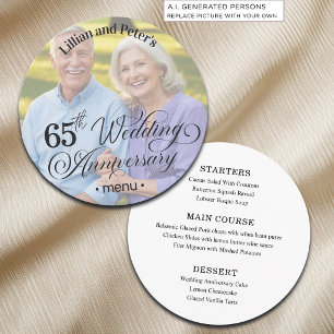 Add Photo Text Overlay 65th Wedding Anniversary  Menu