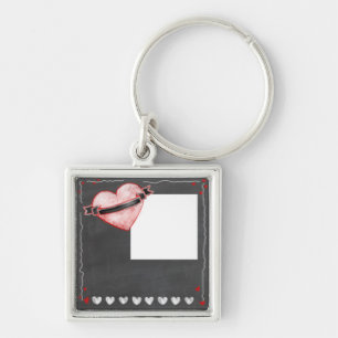 Add photo, text to chalkboard gift, online design keychain